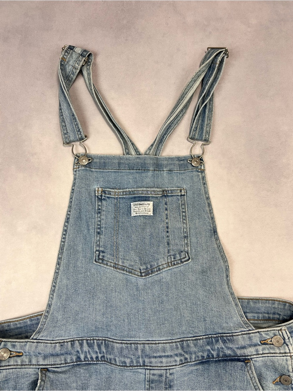 Levi's Light Blue Denim Short Overalls
